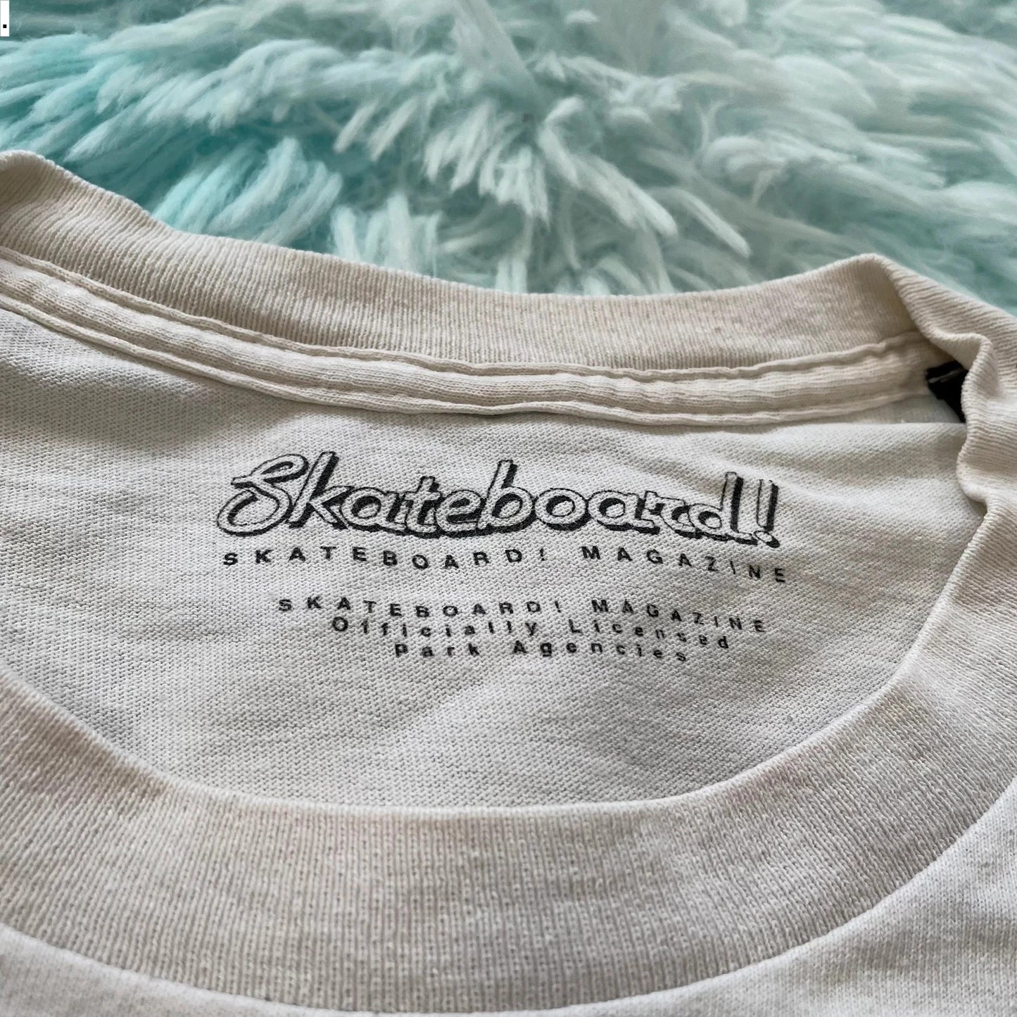White Skateboard Magazine Print T Shirt - L
