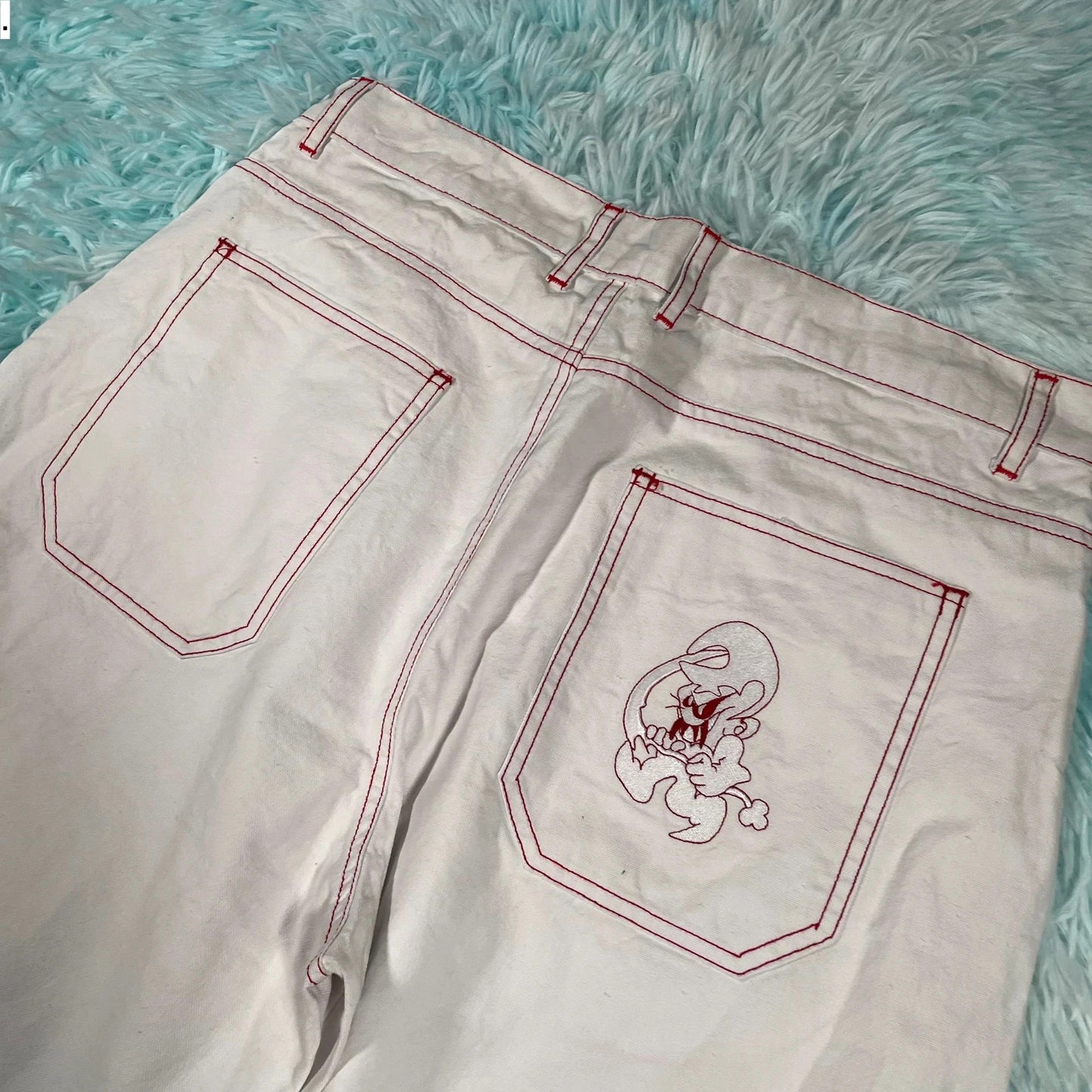 White Yardsale Shorts Jorts - Medium
