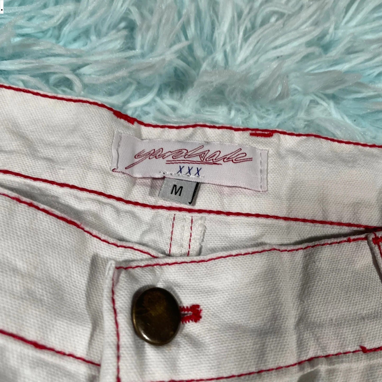 White Yardsale Shorts Jorts - Medium