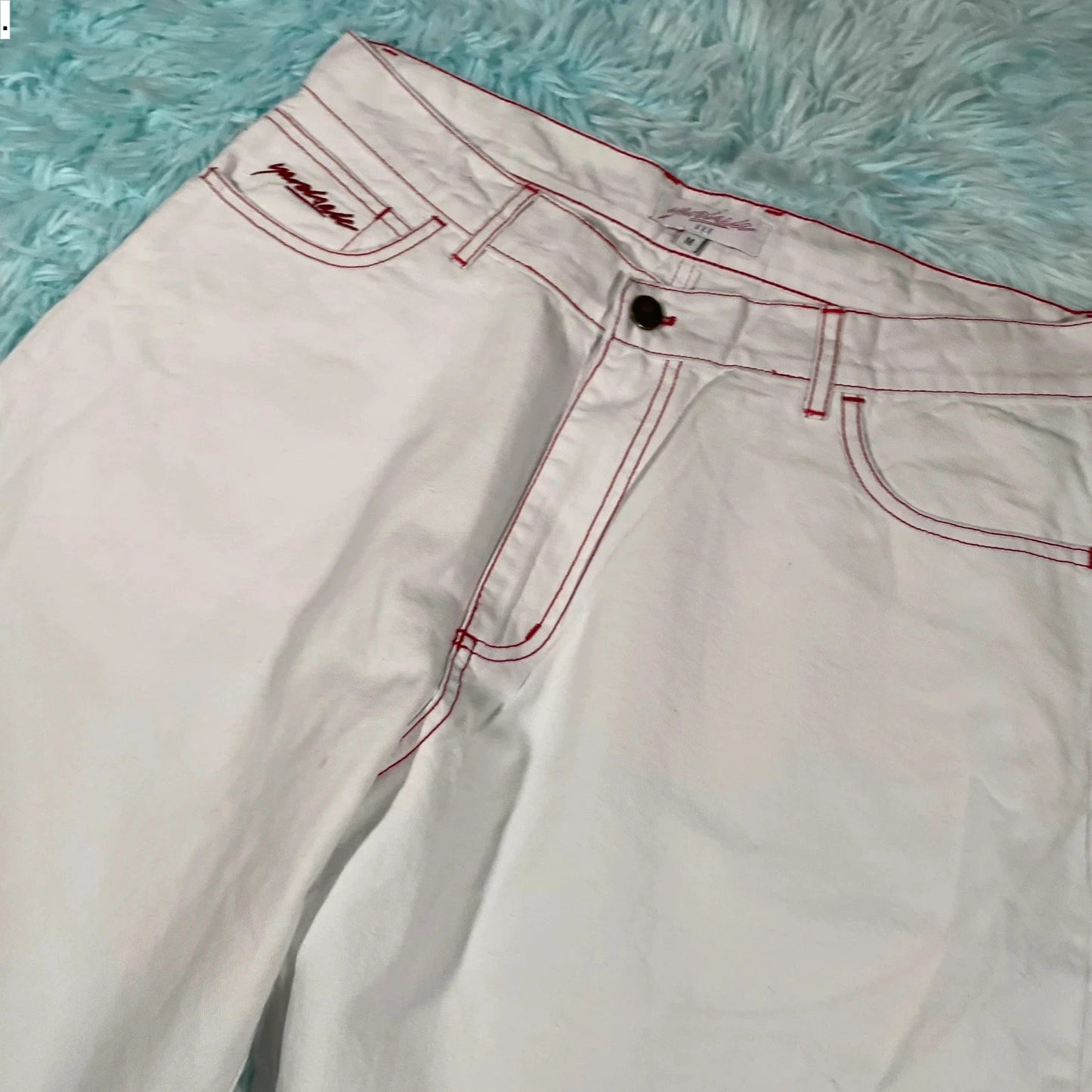 White Yardsale Shorts Jorts - Medium