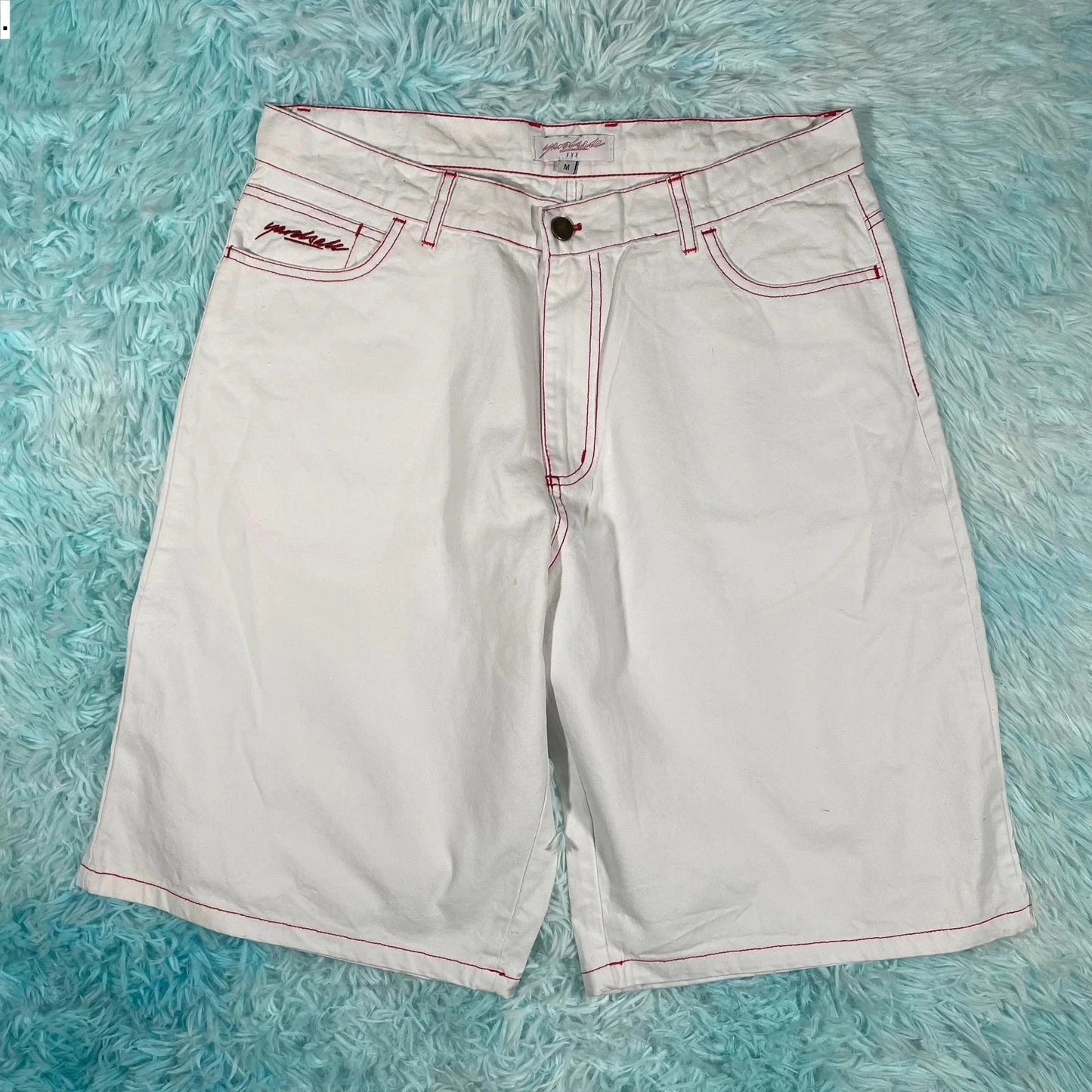 White Yardsale Shorts Jorts - Medium