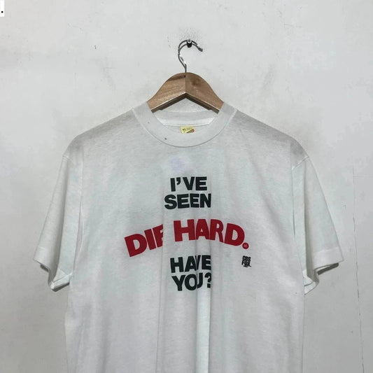 Deadstock Vintage 1988 White Die Hard Movie Promo T Shirt Screen Stars - XL