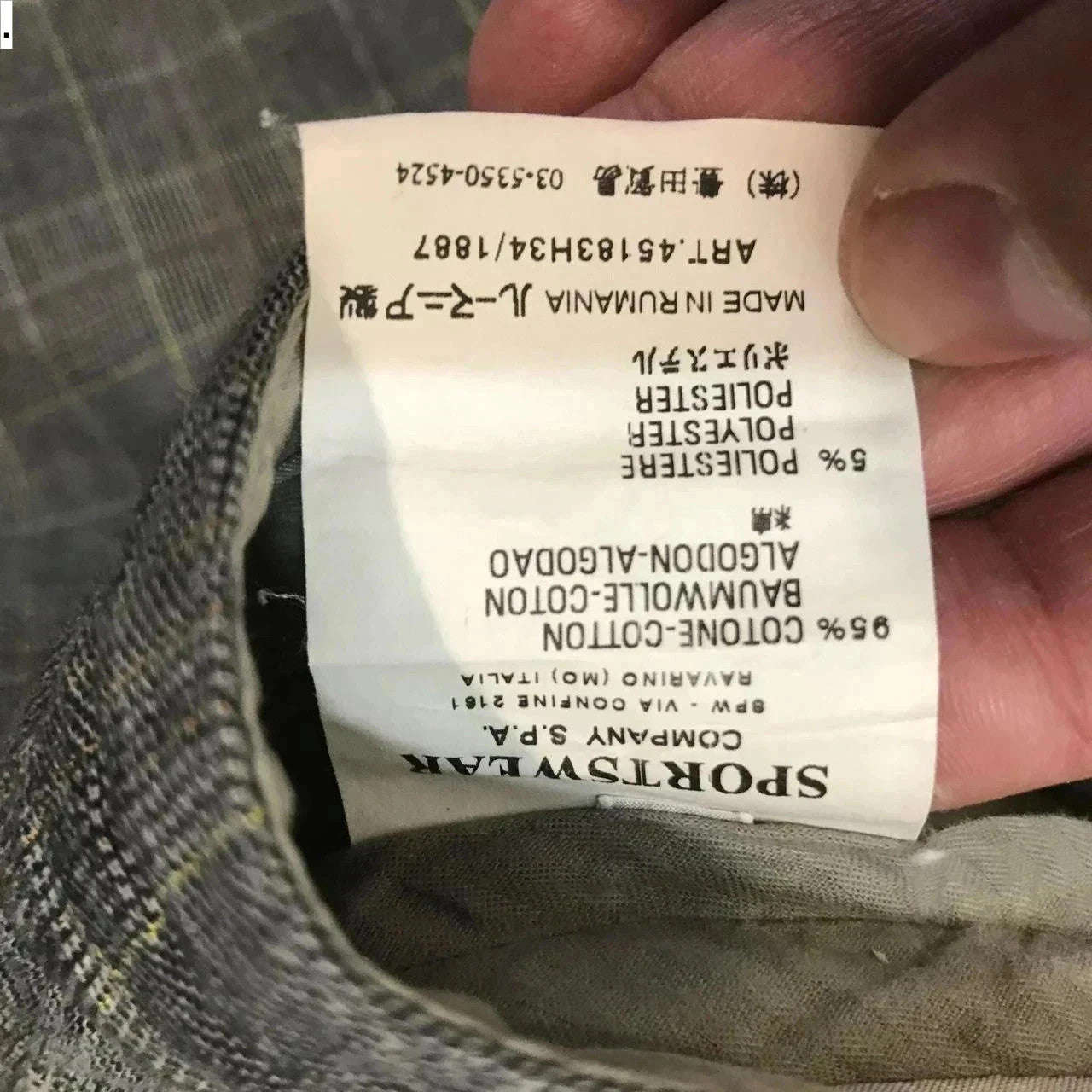 Vintage Khaki Checkered CP Company Trousers - 38W 32L
