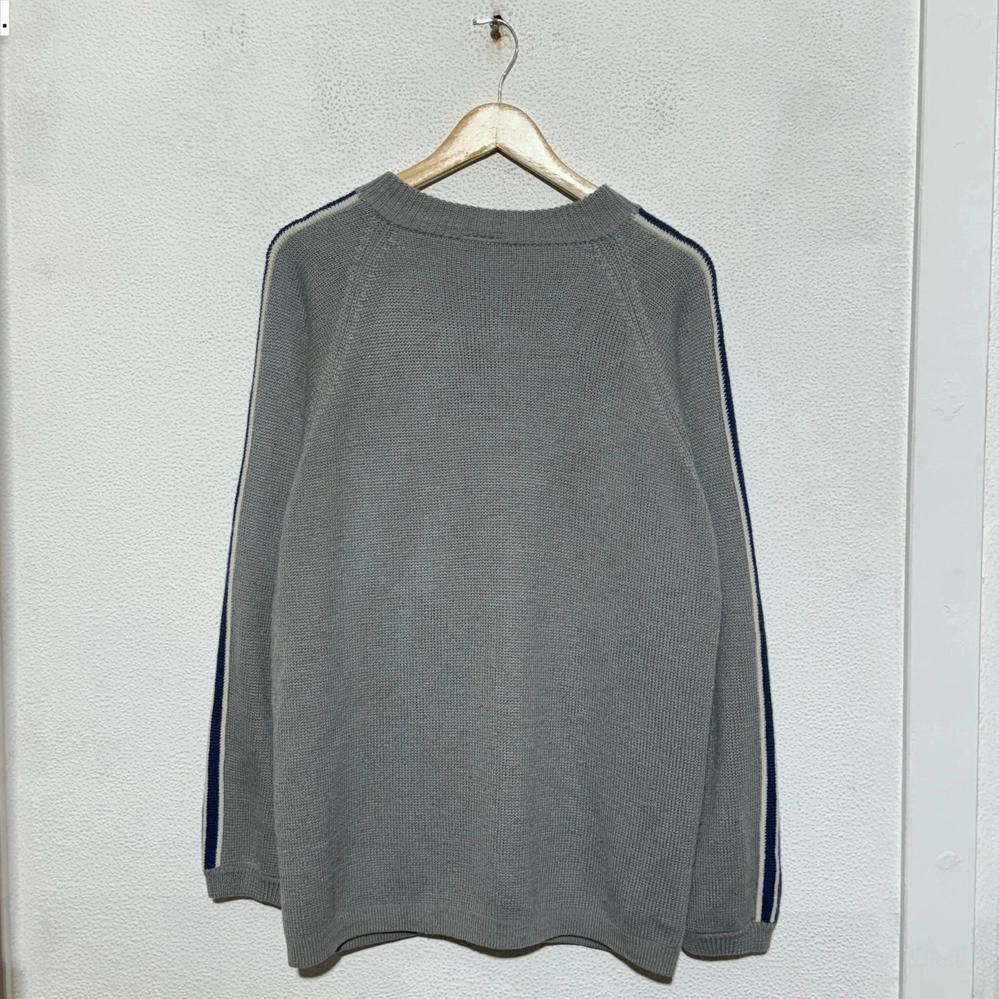 Vintage 00s Grey Mambo Knitted Jumper Full Zip - Large