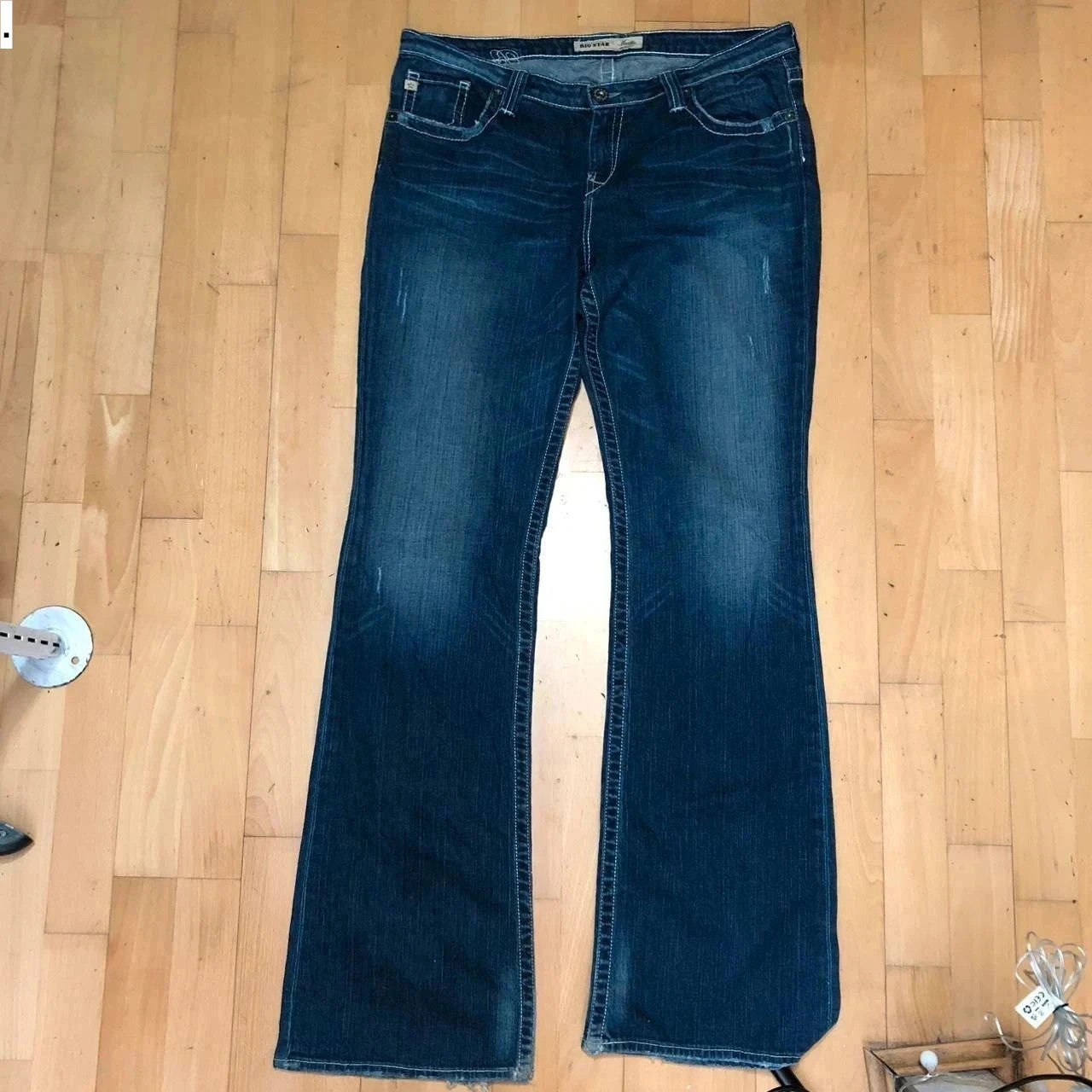 Vintage Y2K 00s Embroidered Jeans Mid High Rise Big Star - 34W CL