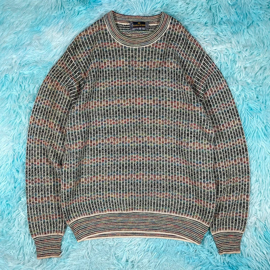 Vintage 90s Italian Funky Knitted Jumper - Large