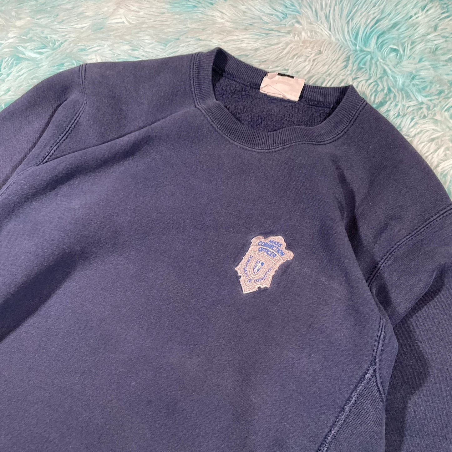 Vintage 90s Navy Police Sweatshirt - Large