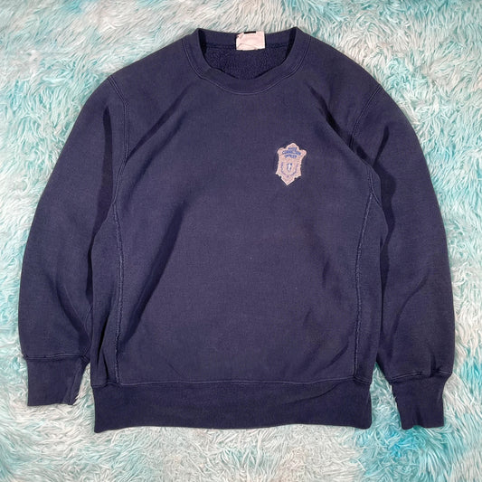 Vintage 90s Navy Police Sweatshirt - Large