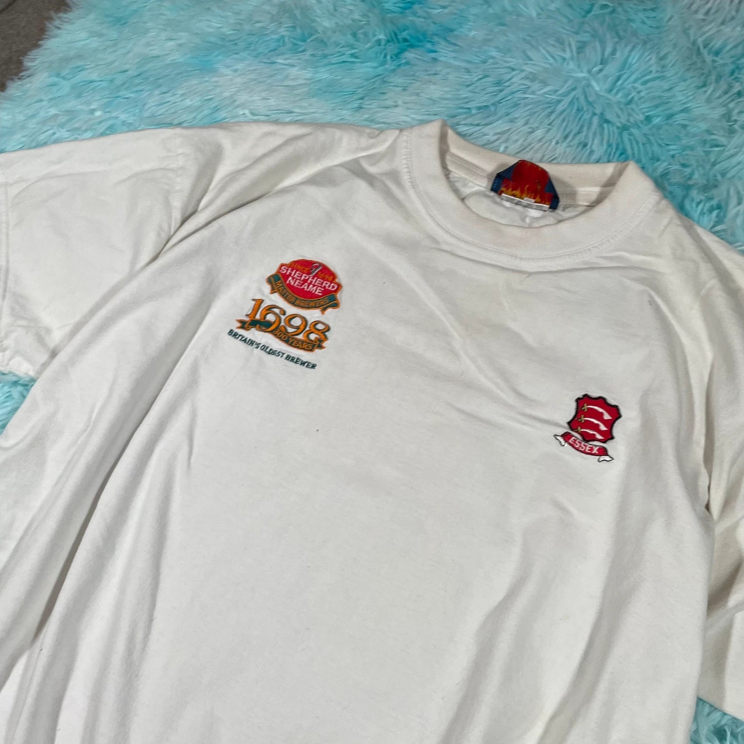 Vintage 90s White Essex Cricket T Shirt - XXL