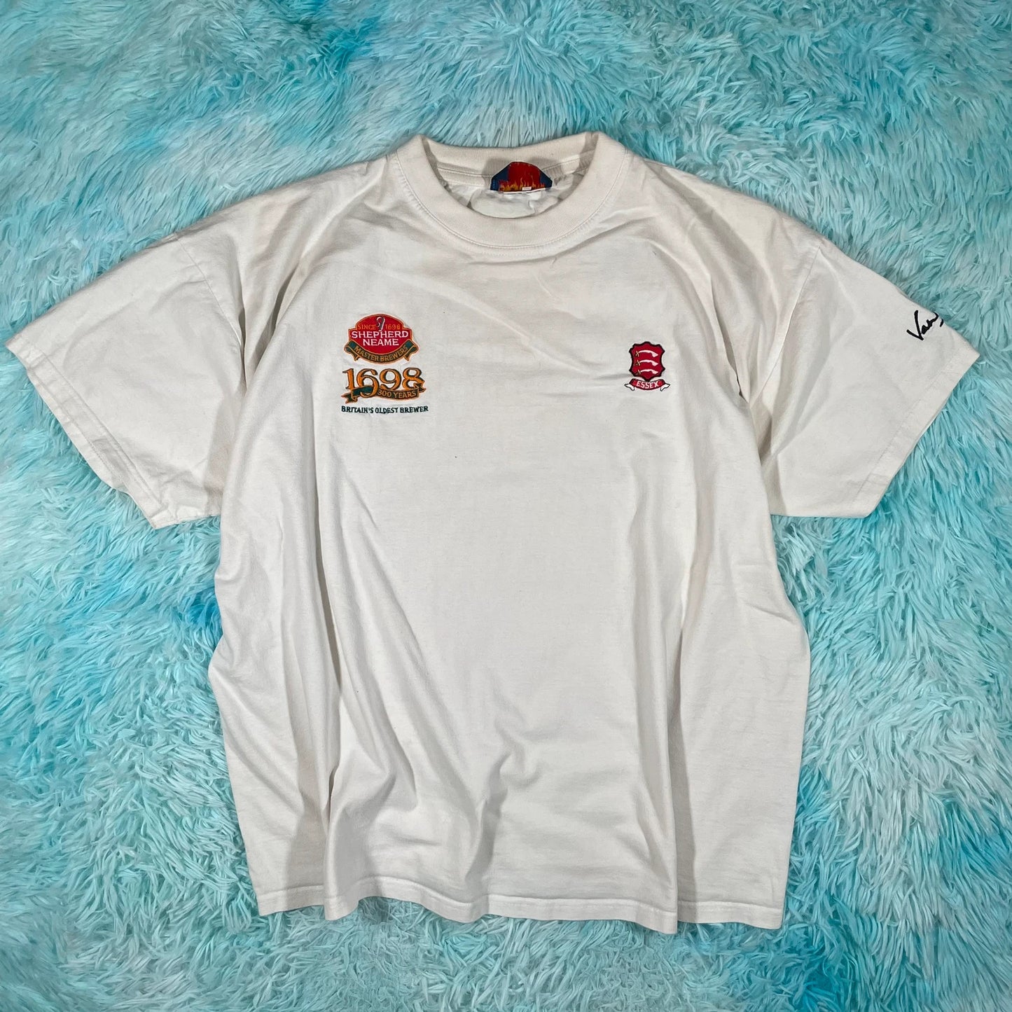 Vintage 90s White Essex Cricket T Shirt - XXL