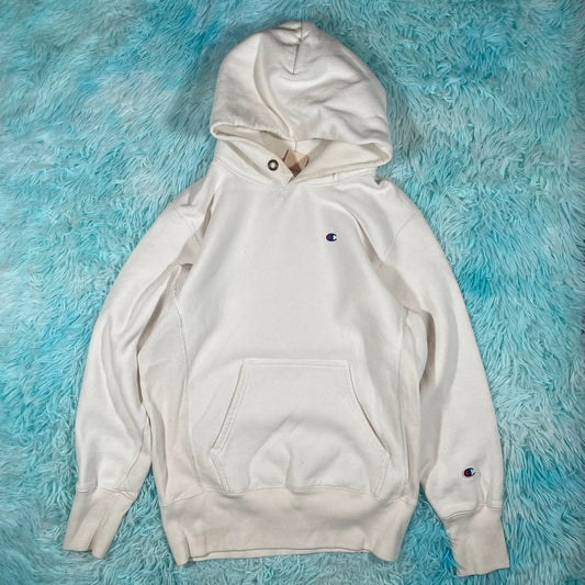 White Champion Reverse Weave Hoodie - Medium