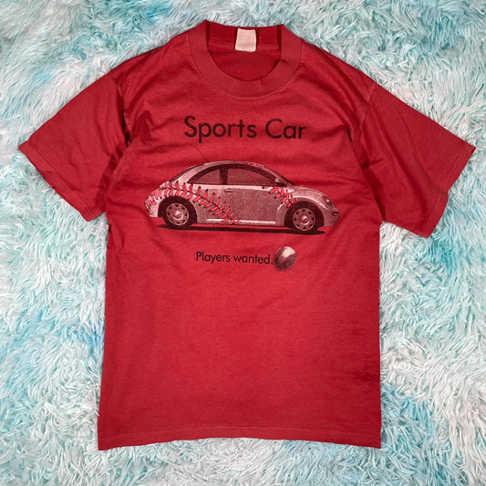 Vintage 90s Red Volkswagen Beetle Graphic T Shirt - Small