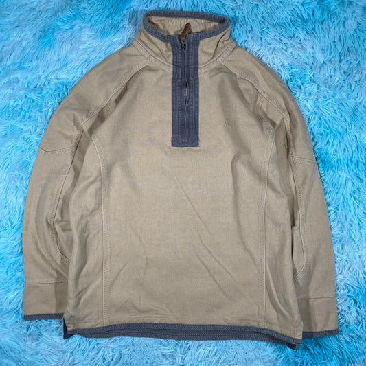 Mustard Yellow Fat Face 1/4 Zip Sweatshirt - Medium