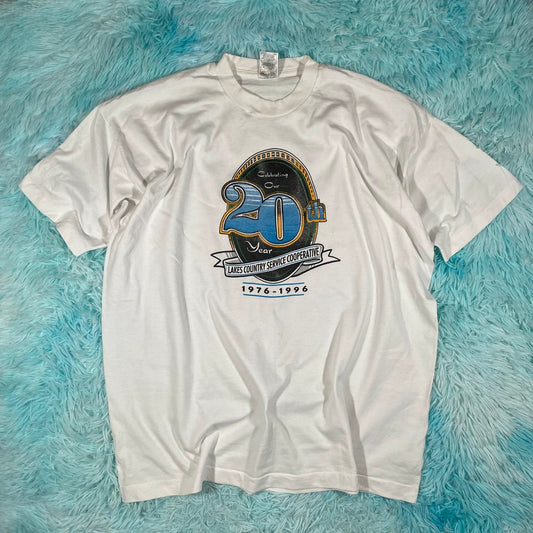 Vintage 90s White Graphic T Shirt - XXL