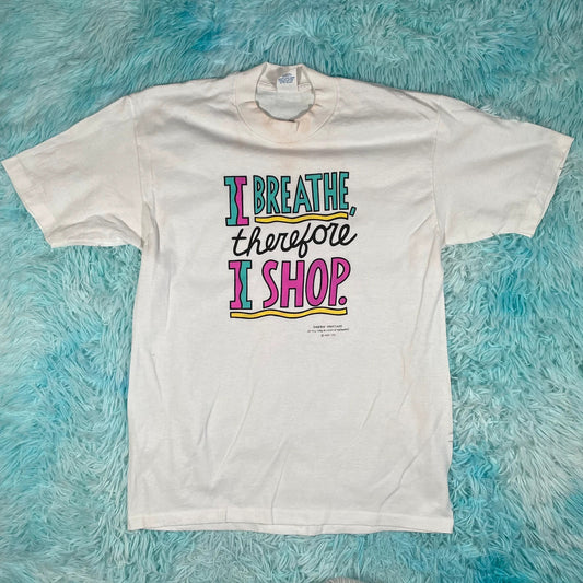 Vintage 90s White Graphic T Shirt - Womens Large