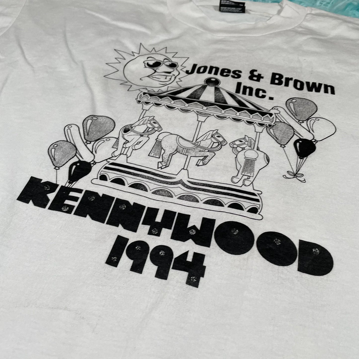 Vintage 90s White Carnival Graphic T Shirt - XL