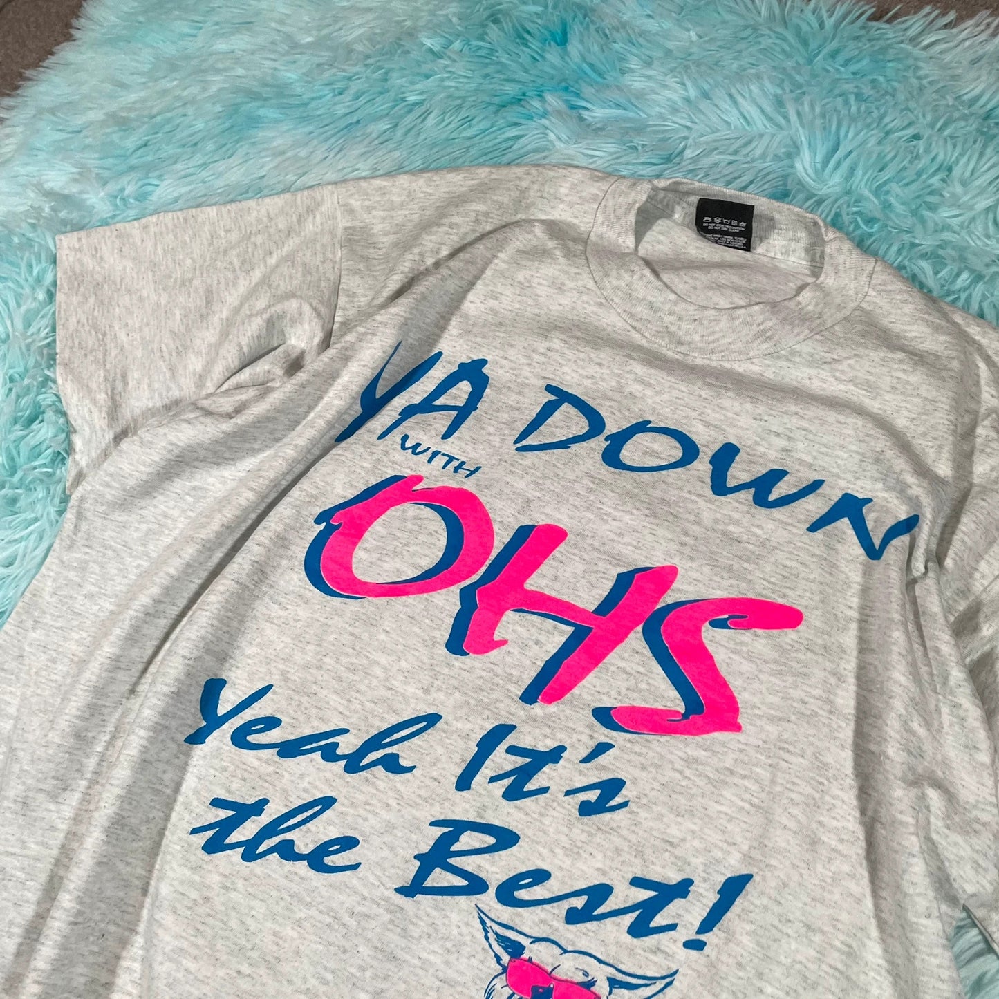 Vintage 90s Grey OHS Graphic T Shirt - XL