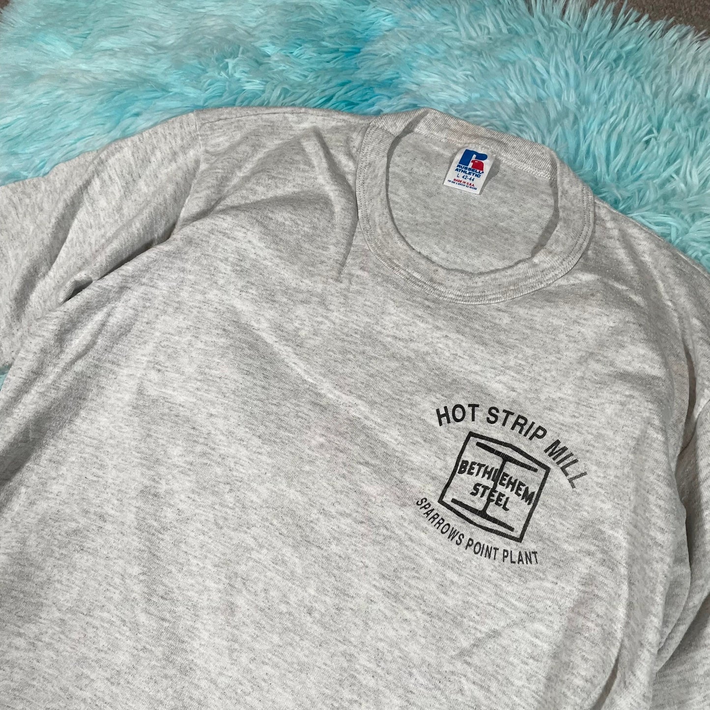 Vintage 90s Grey Steel Mill Company Graphic T Shirt - L