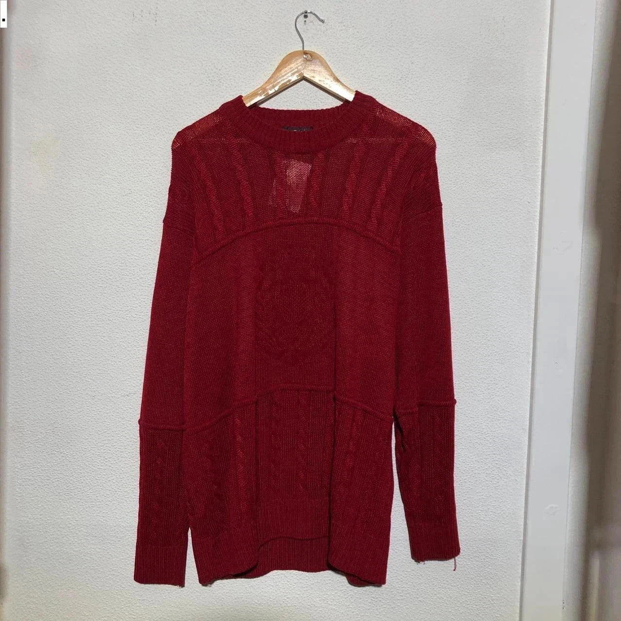 Vintage 80s Red St Michael Knitted Jumper - XL