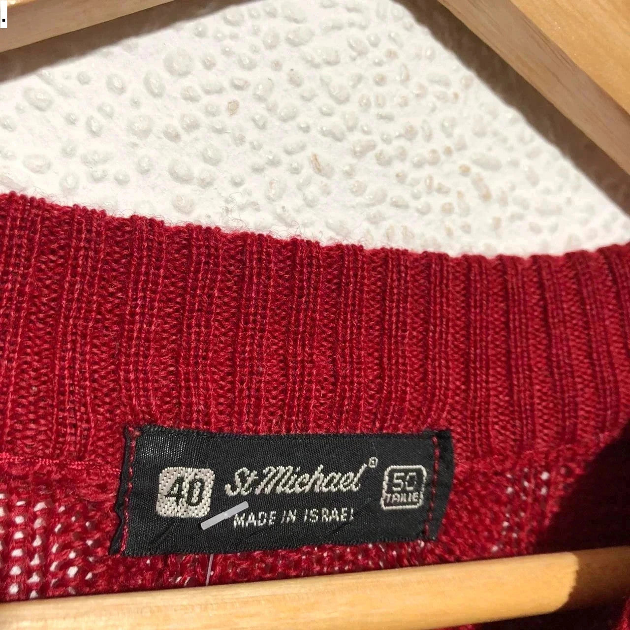 Vintage 80s Red St Michael Knitted Jumper - XL