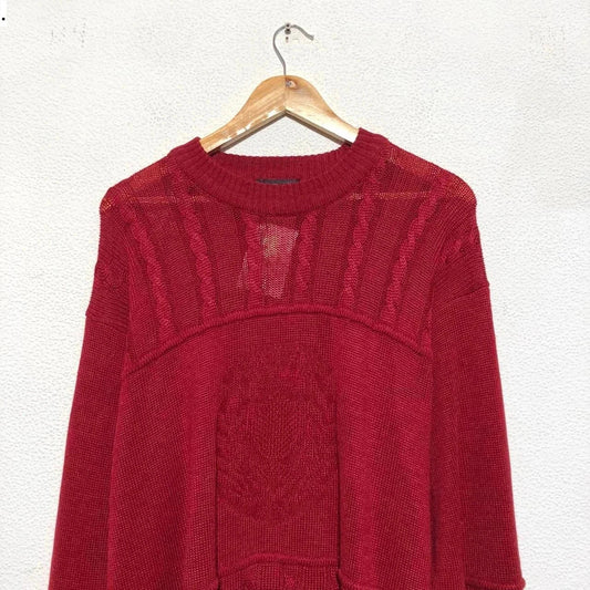 Vintage 80s Red St Michael Knitted Jumper - XL