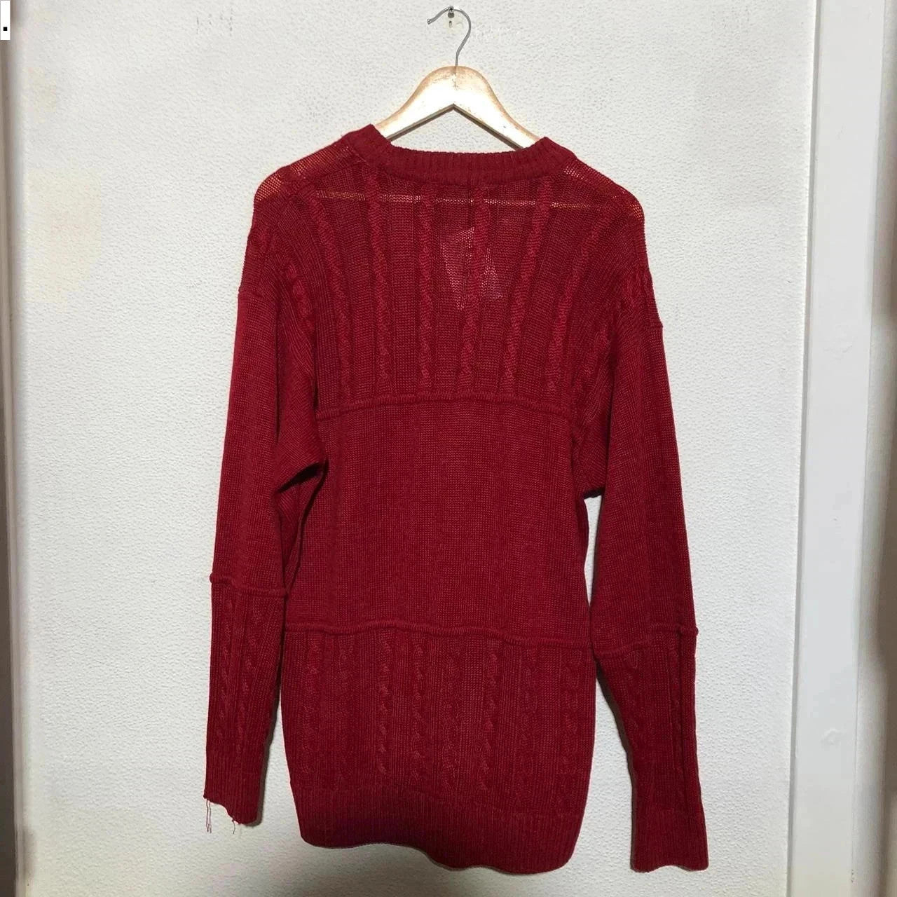 Vintage 80s Red St Michael Knitted Jumper - XL