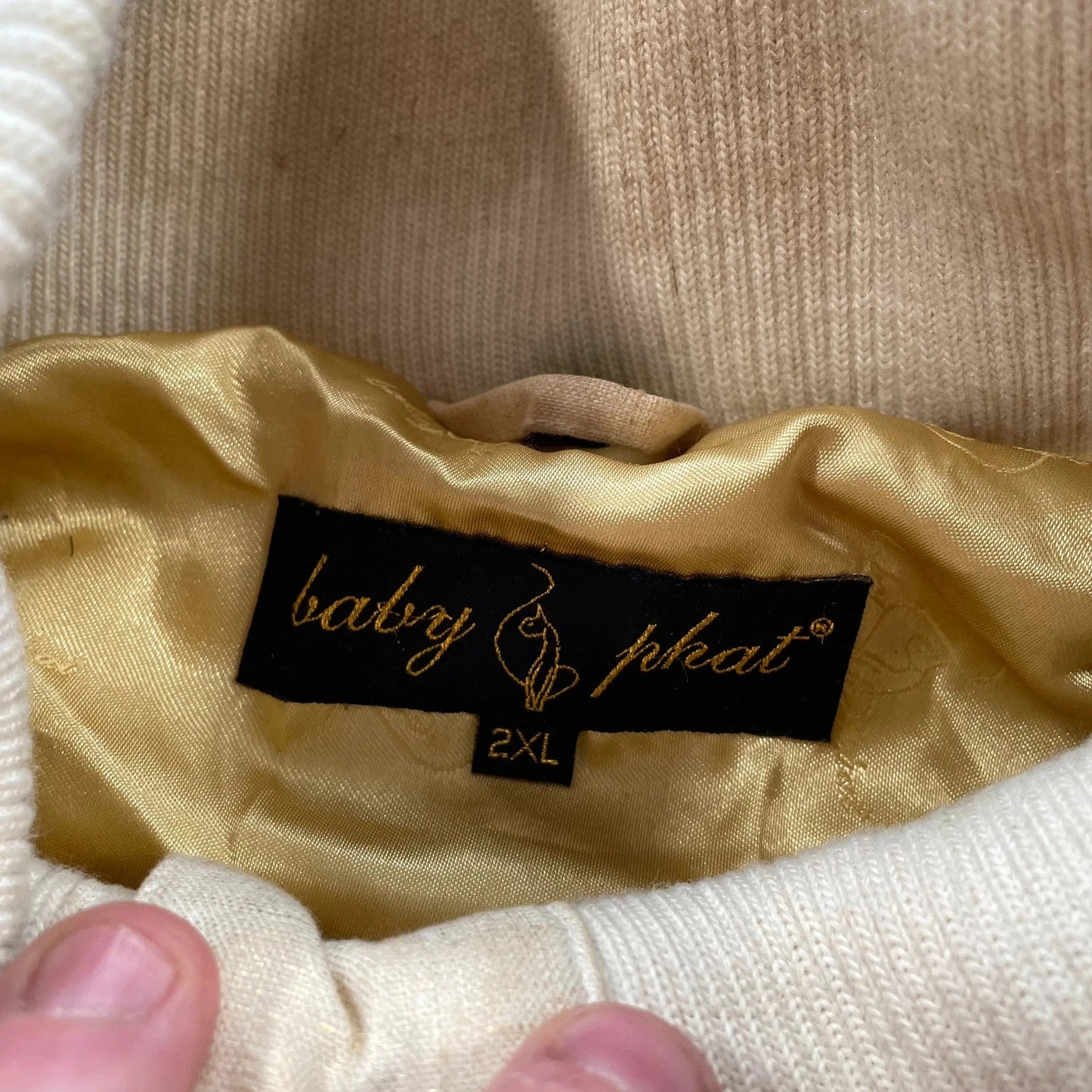 Vintage Y2K Cream Baby Phat Puffer Jacket Hip Hop - XXL