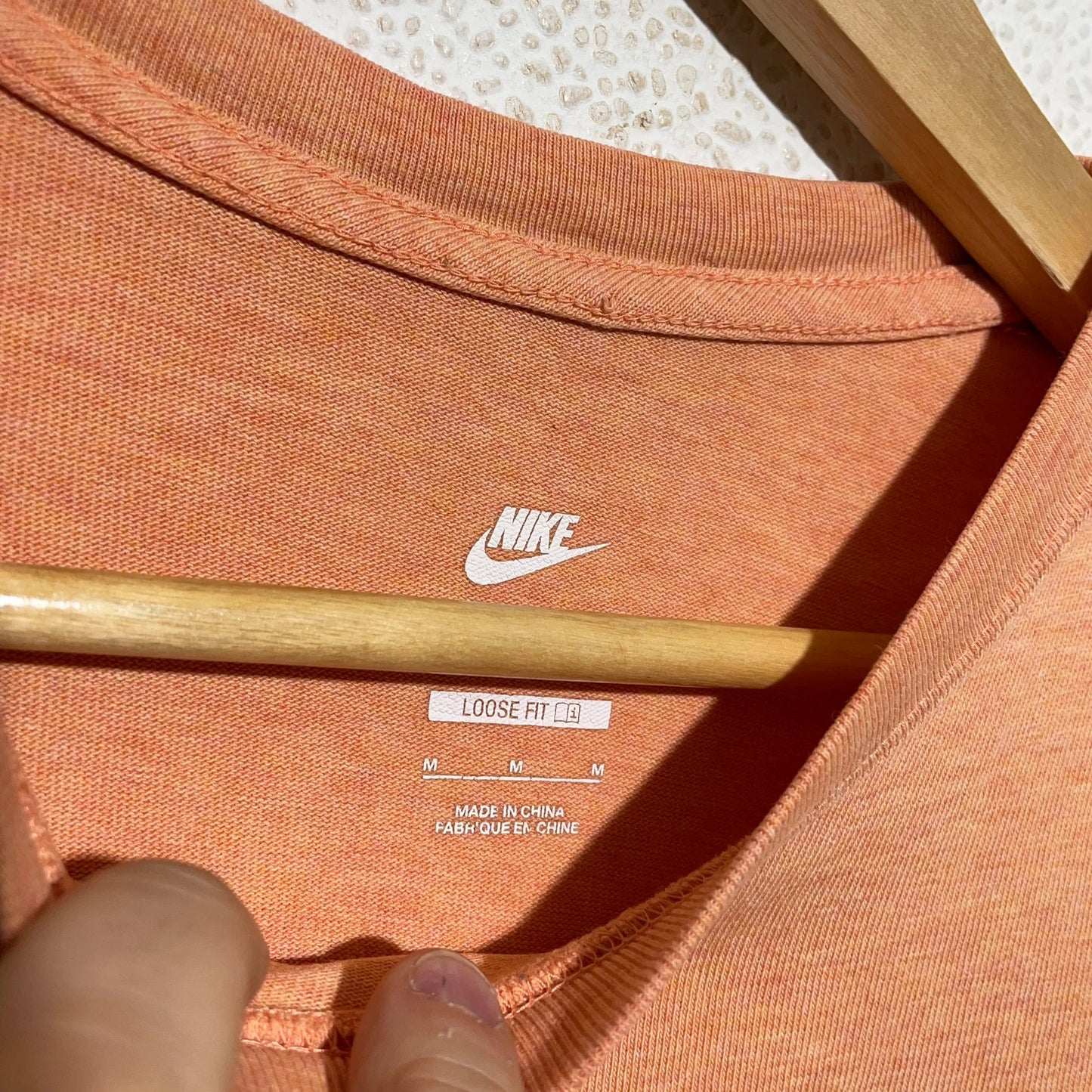 Peach Orange Nike T Shirt Plain - Medium