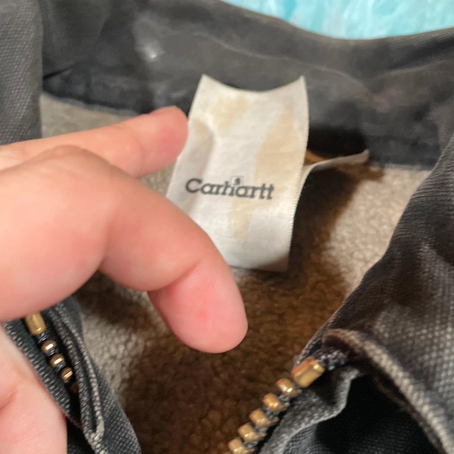 Black Carhartt Jacket Sherpa Lines Ridge Coat - Small