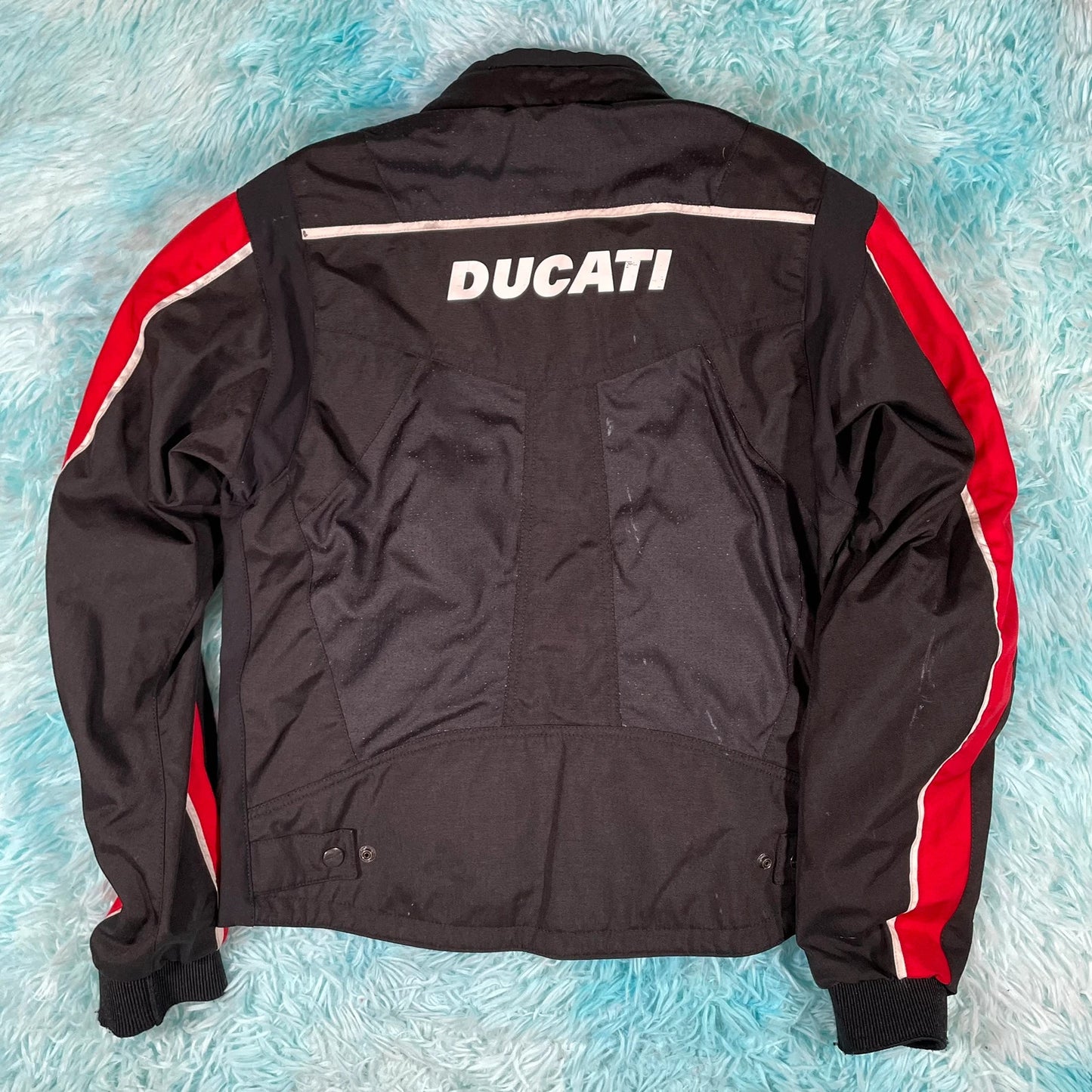 Black & Red Ducati Biker Jacket - Medium