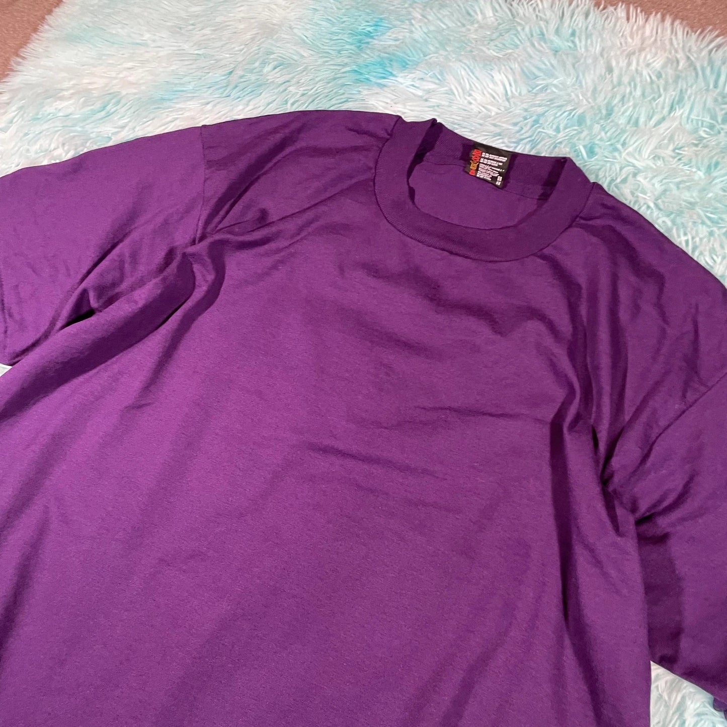 Vintage 90s Purple Screen Stars Blank T Shirt - XL