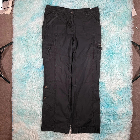 Vintage Black Cargo Trousers M&S - Size 14