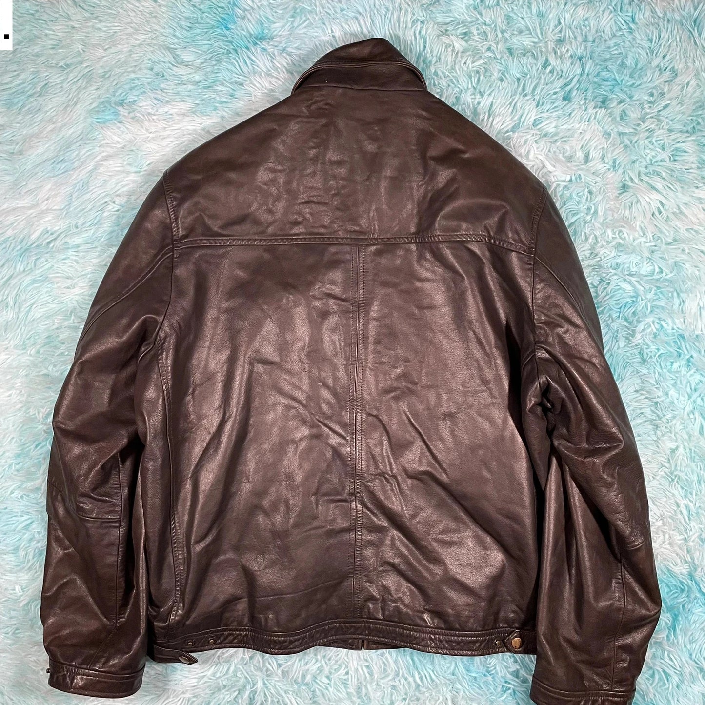 Vintage Brown Boxy Leather Jacket - XXL