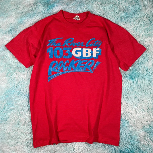 Vintage 90s Red Graphic T Shirt - Large