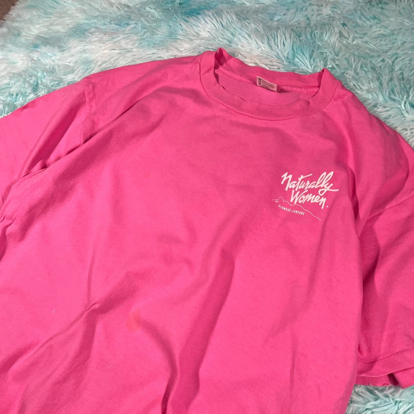 Vintage 90s Pink Female Fitness Graphic T Shirt - XXL