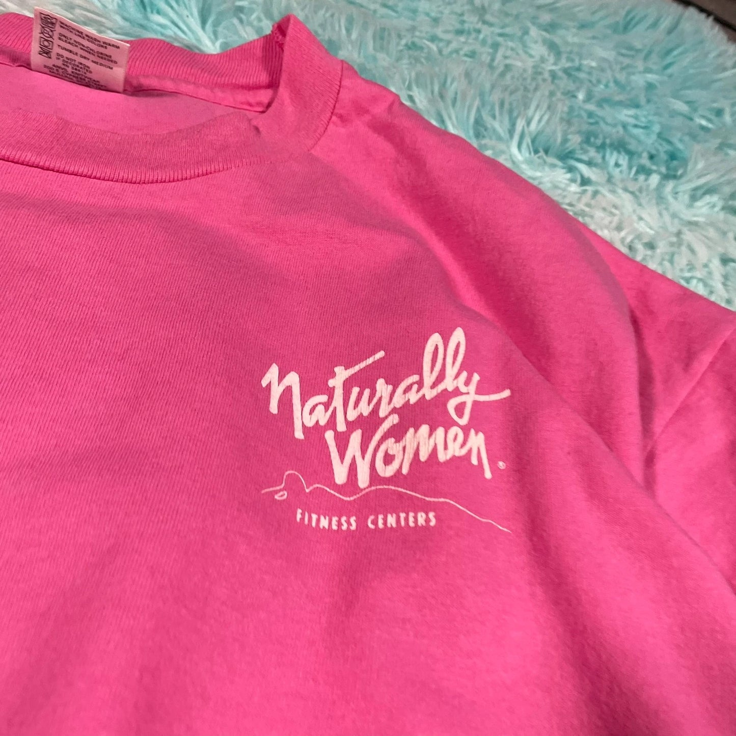 Vintage 90s Pink Female Fitness Graphic T Shirt - XXL
