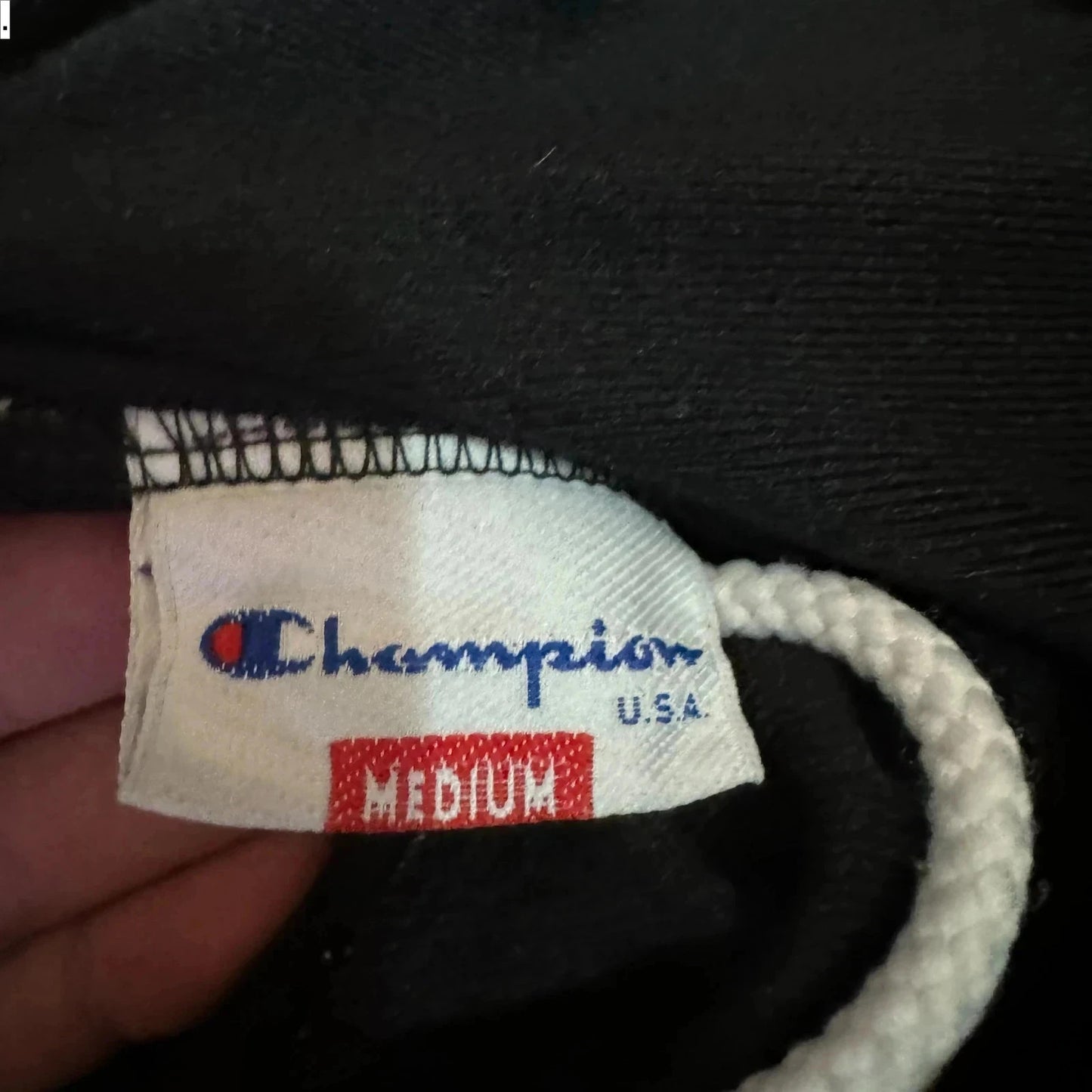 Vintage Black Champion Tracksuit Bottoms 90s Poppers - Medium