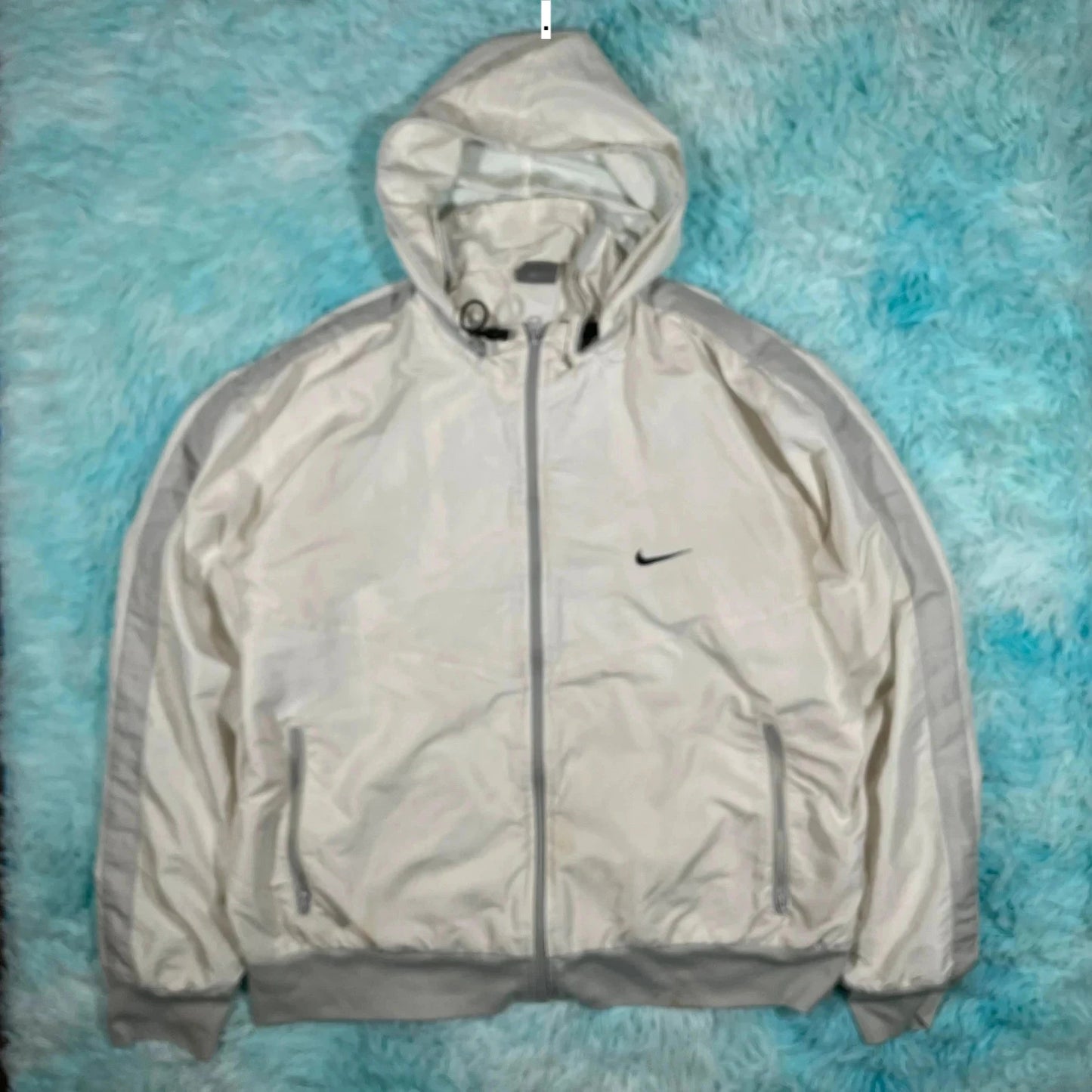 Vintage 00s Y2K White Nike Track Jacket - XL