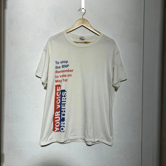 Vintage 1997 General Election T Shirt Anti BNP - Large