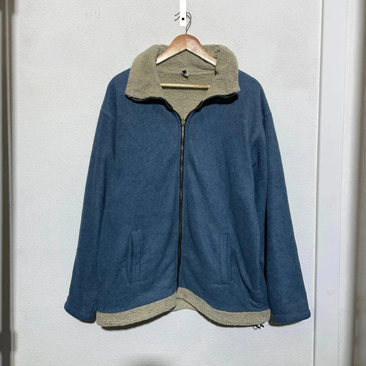 Vintage Blue Sherpa Fleece Jumper - Medium