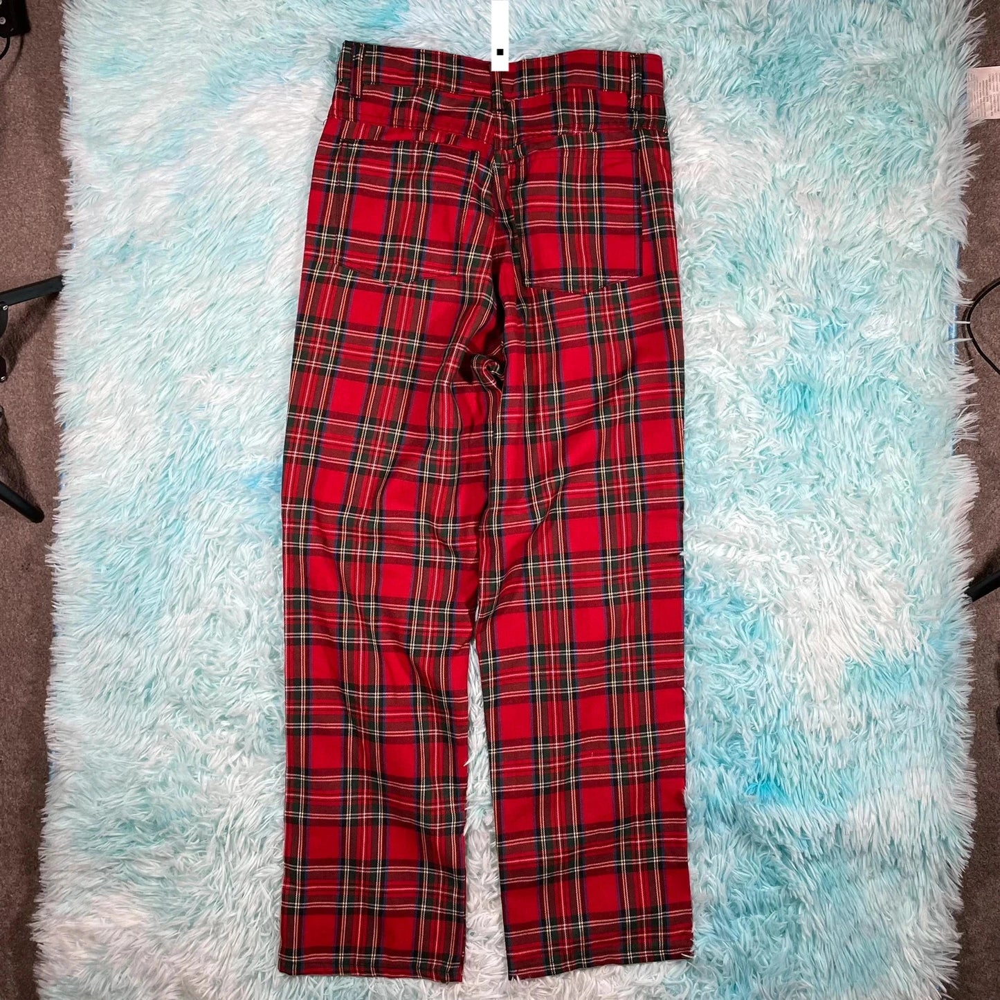 Vintage 90s Red Tartan Golf Trousers - 32W 32L