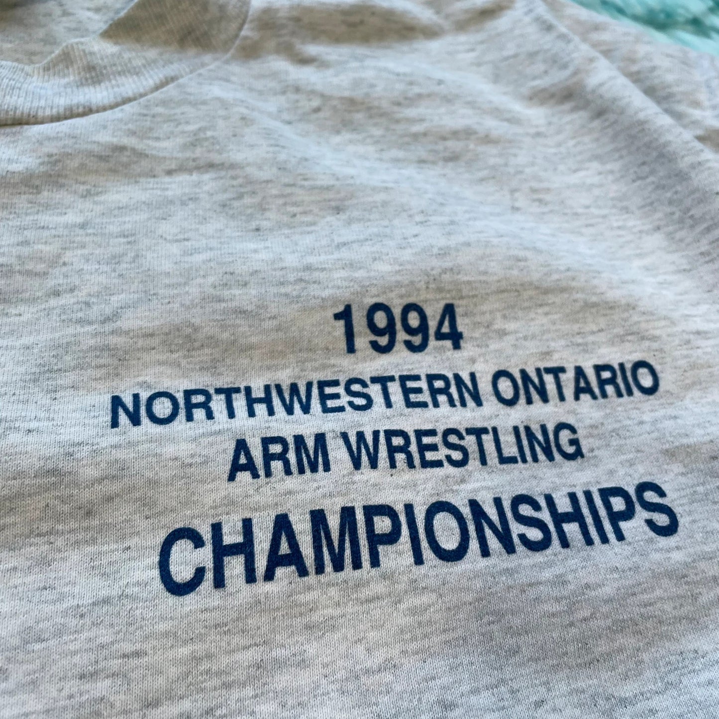 Vintage 90s Grey Arm Wrestling Graphic T Shirt - XL