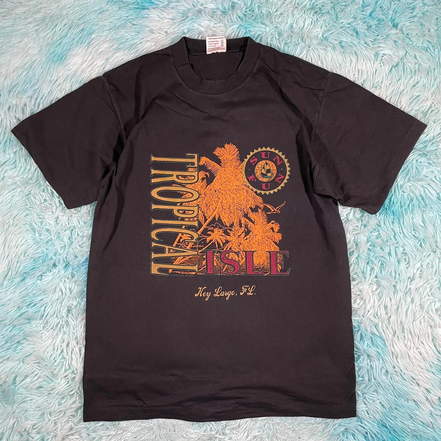 Vintage 90s Black Key Largo Florida Graphic T Shirt - Large