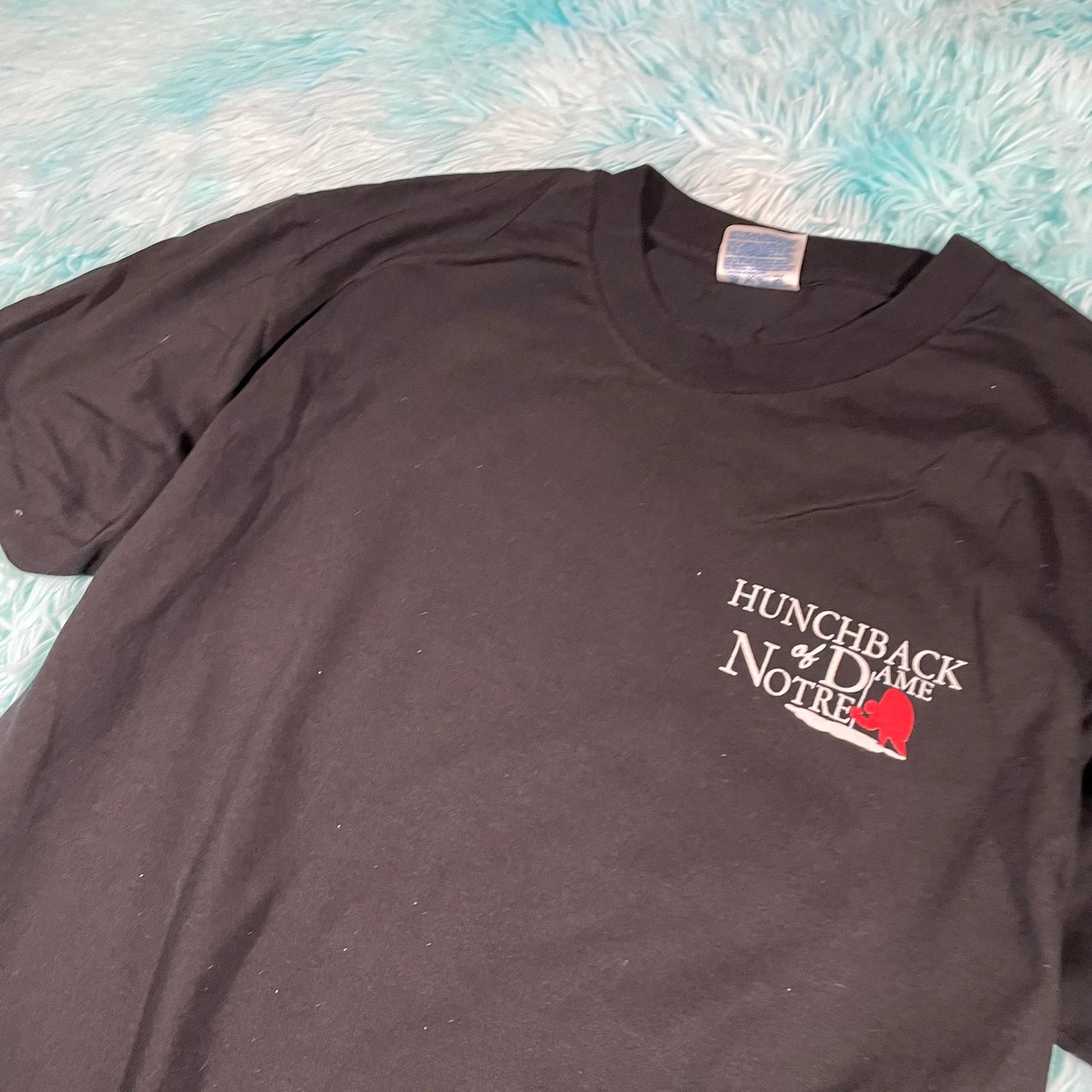 Vintage 90s Black Hunchback of Notre Dame Graphic T Shirt - Medium