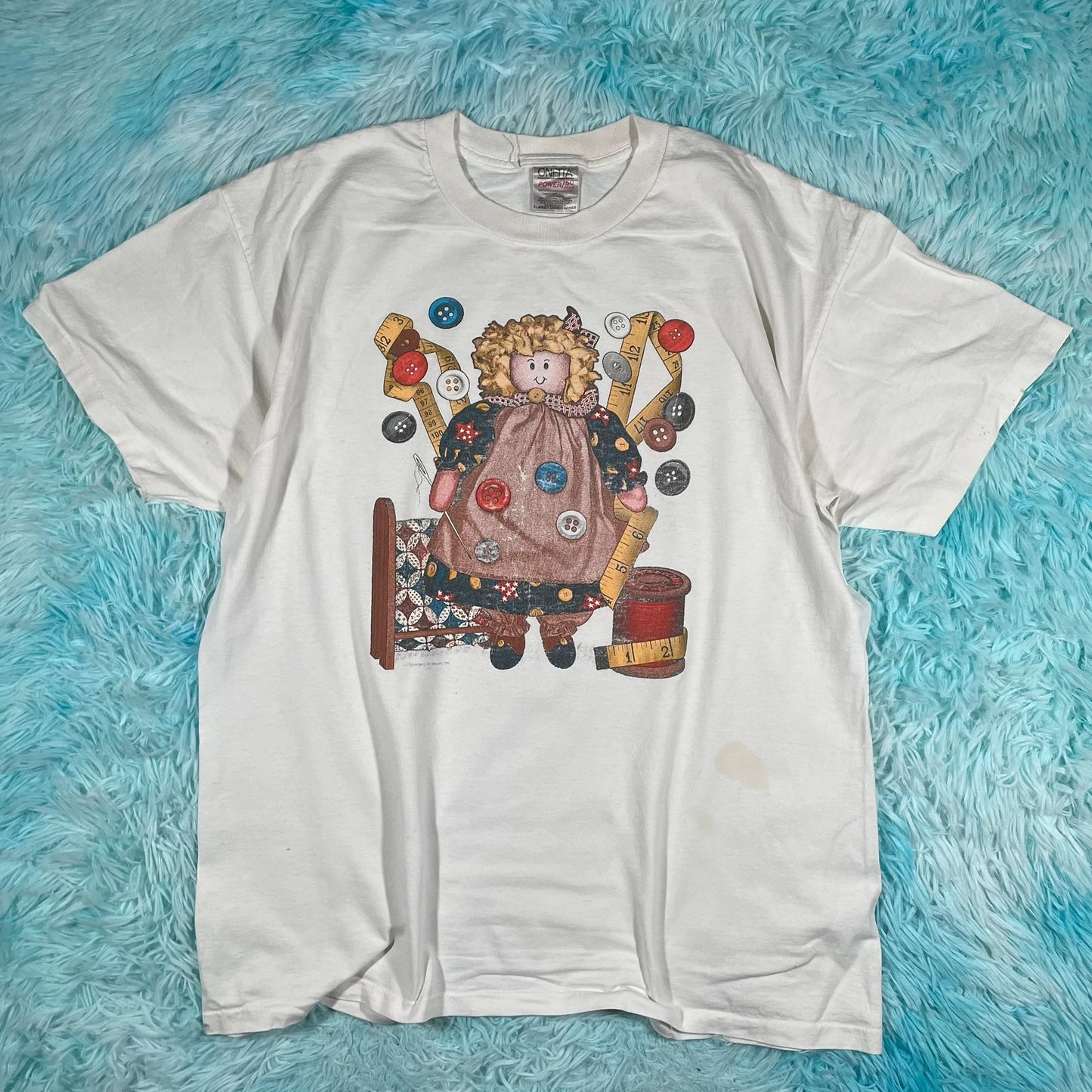 Vintage 90s White Ragdoll Graphic T Shirt - XL
