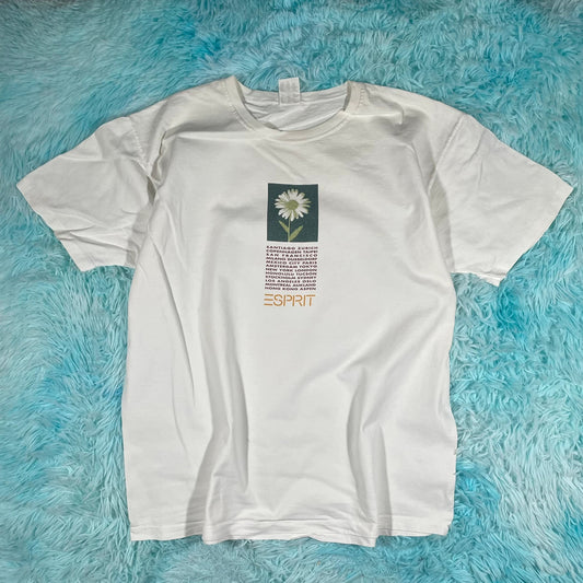 Vintage White Esprit Graphic T Shirt - Large