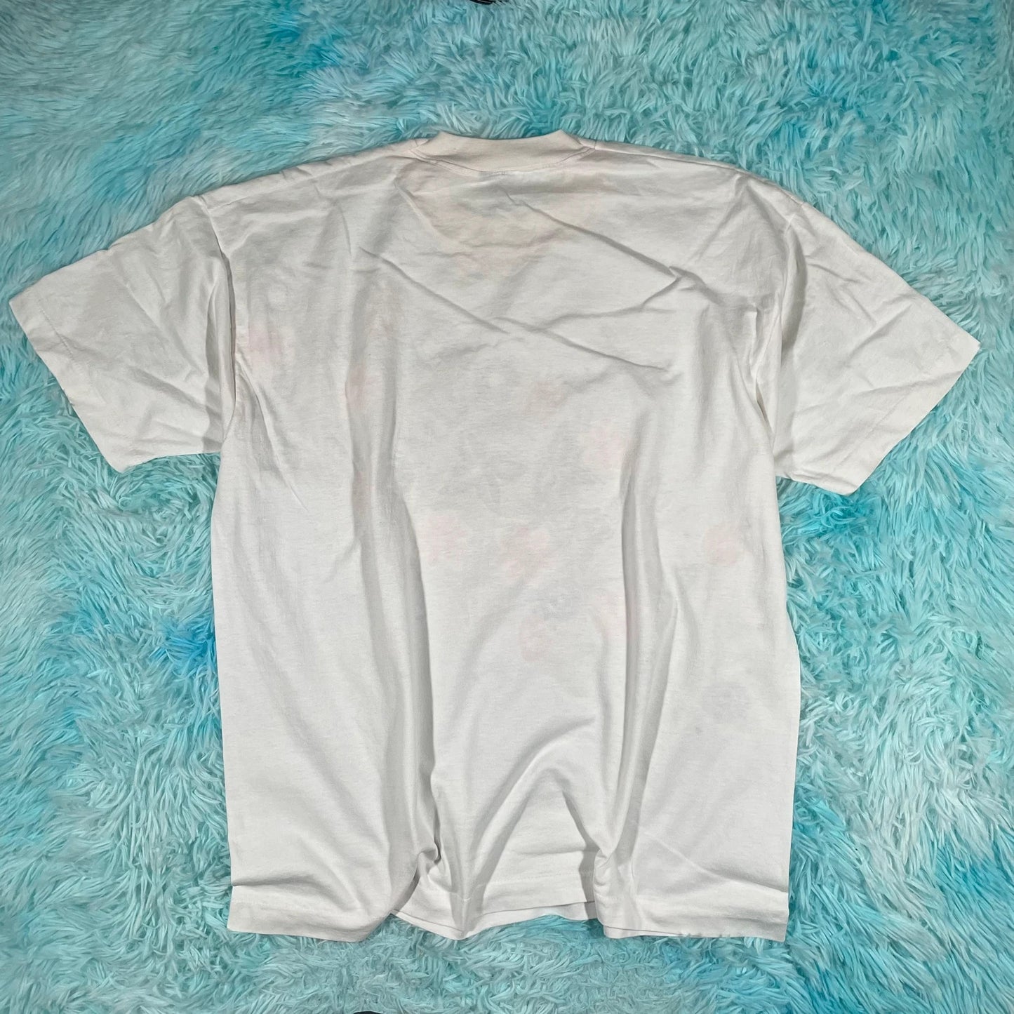 Vintage 80s White Floral Graphic T Shirt - Large