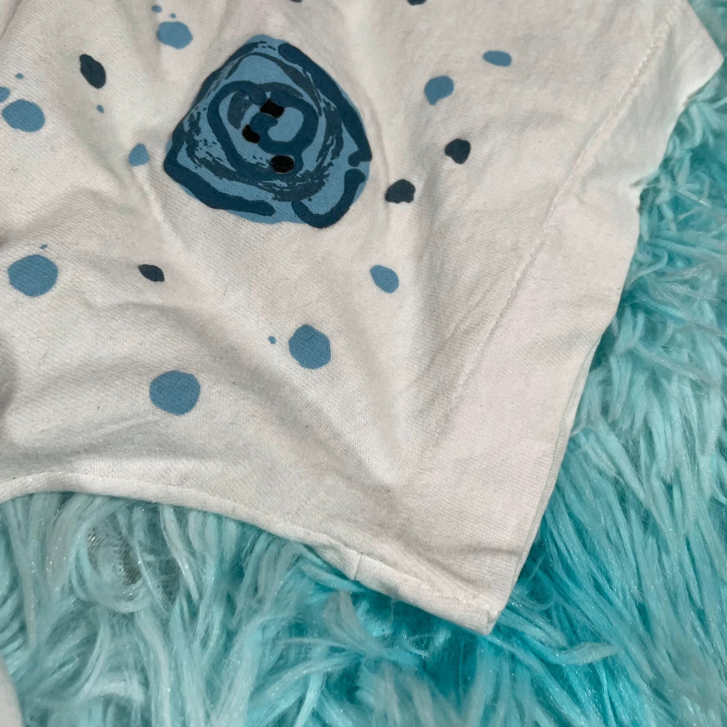 Vintage 80s White Floral Graphic T Shirt - Large