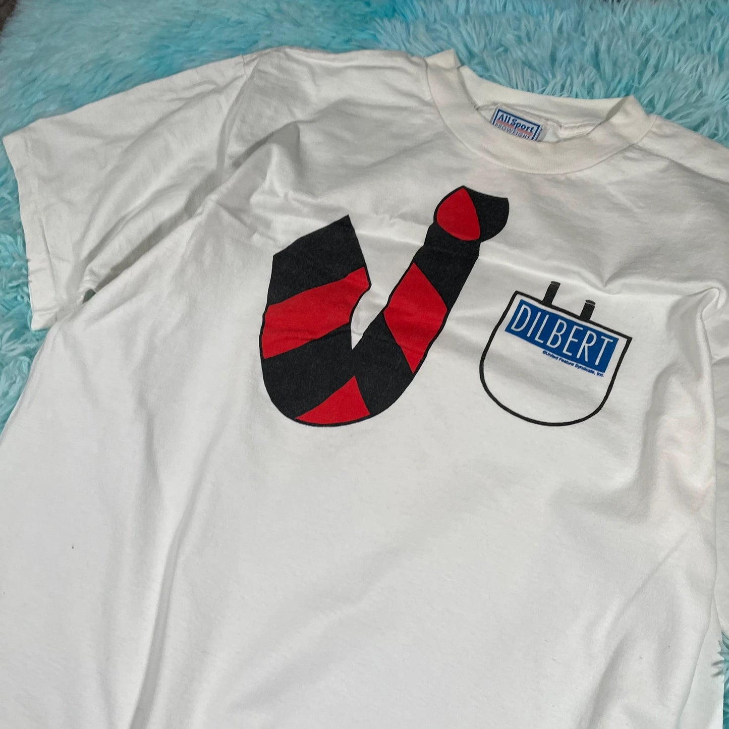 Vintage 90s White Dilbert Comic Graphic T Shirt - XL