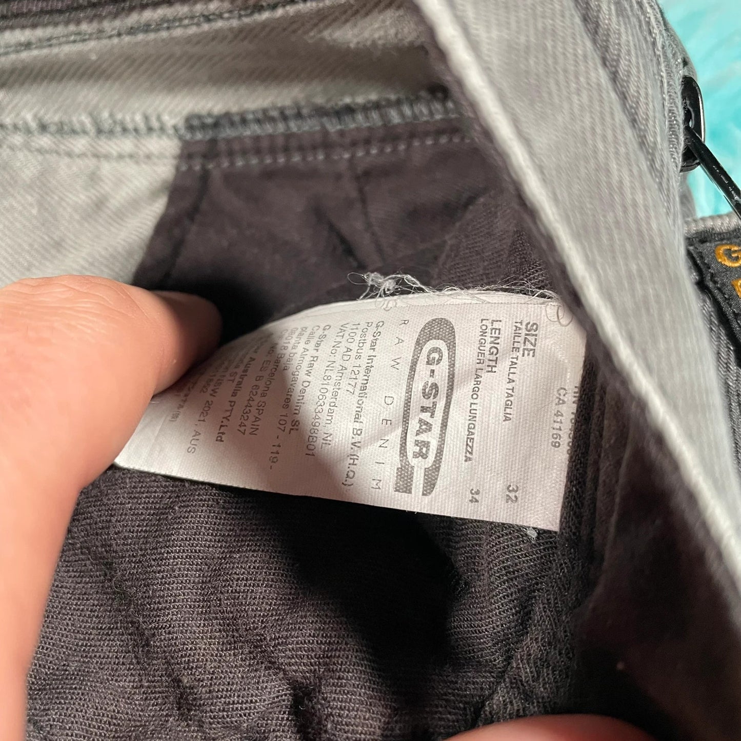 Grey G-Star Raw Biker Jeans - 32W 34L